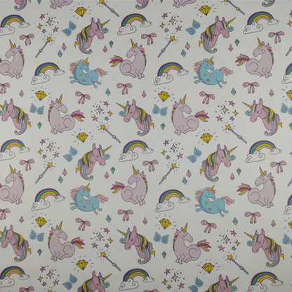 FS169_4 Unicorn Fabric - White | Fabric Styles