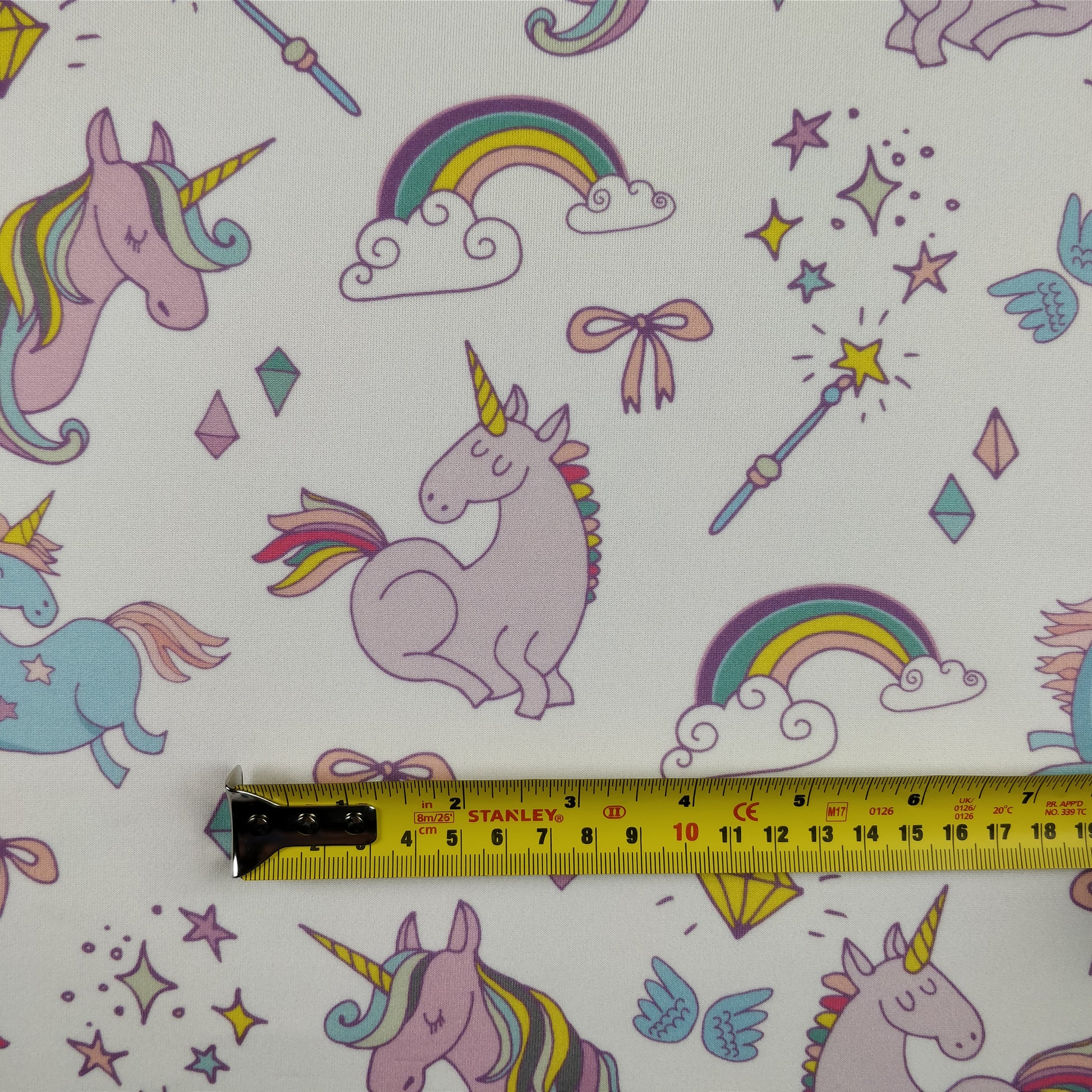 FS169_4 Unicorn Fabric - White | Fabric Styles