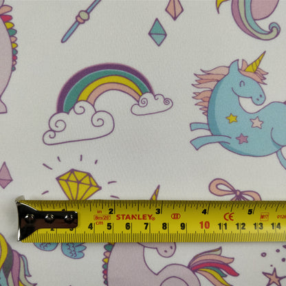 FS169_4 Unicorn Fabric - White | Fabric Styles