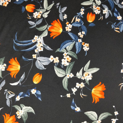 FS194 Orange Tulip | Fabric | black, drape, Dress Fabric, Dress making, Dressmaking Fabric, Fabric, fashion fabric, Floral, Flower, FS194, limited, Liverpool, making, Orange, Pink, Purple, Sale, sewing, Summer, Waffle, White, Yellow | Fabric Styles