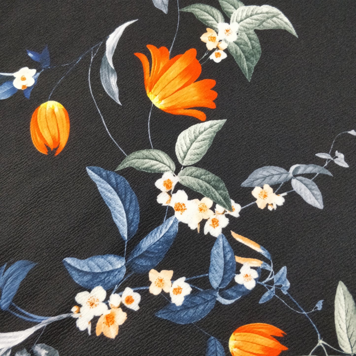 FS194 Orange Tulip | Fabric | black, drape, Dress Fabric, Dress making, Dressmaking Fabric, Fabric, fashion fabric, Floral, Flower, FS194, limited, Liverpool, making, Orange, Pink, Purple, Sale, sewing, Summer, Waffle, White, Yellow | Fabric Styles