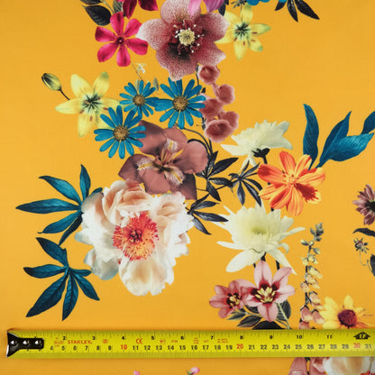 FS291_1 Orange Floral | Fabric | Anemone, Blue, Daisy, Fabric, Floral, Flower, Flowers, Garden, Light, Orange, Orange Flowers, Scuba, Small Flowers, Summer | Fabric Styles