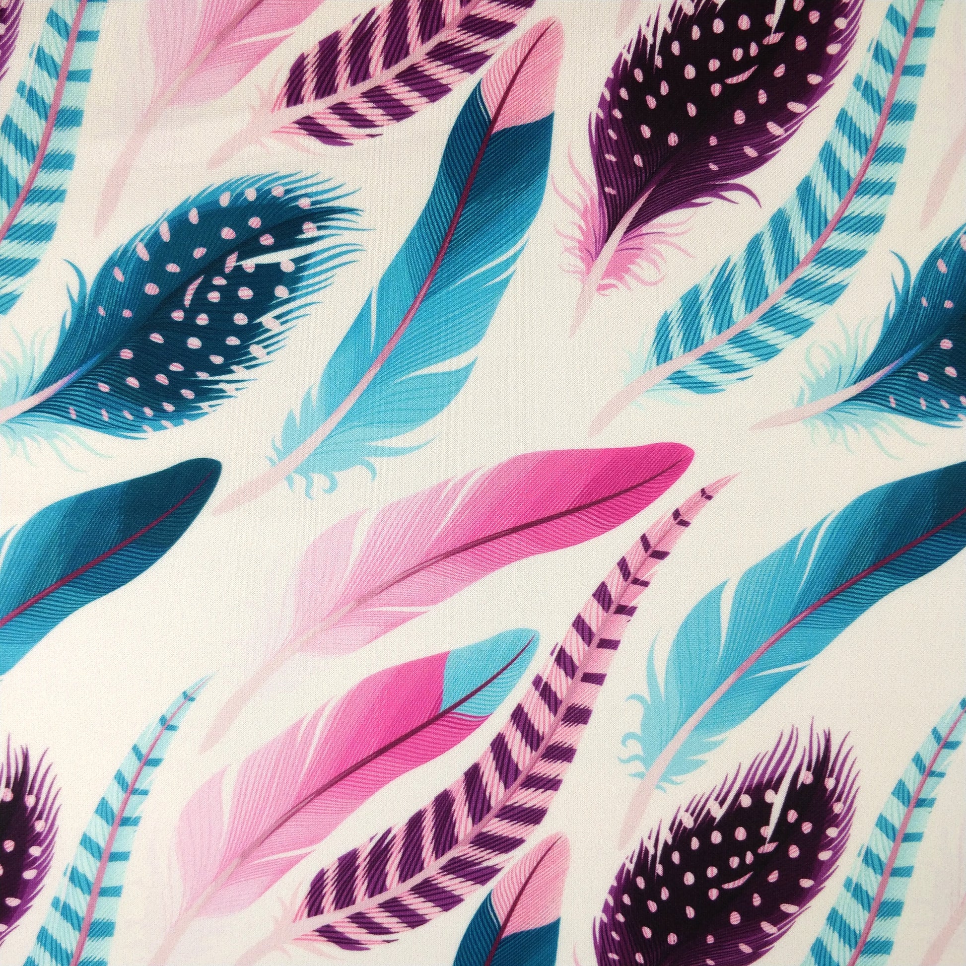 FS252 Pink Feathers | Fabric | Blue, Exclusive, Fabric, fashion fabric, Feather, Feathers, Fether, Fethers, High Fashion, Pink, Scuba | Fabric Styles