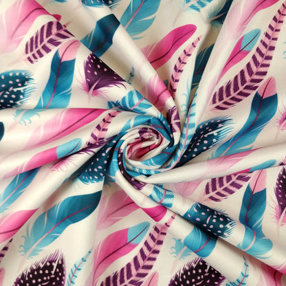 FS252 Pink Feathers | Fabric | Blue, Exclusive, Fabric, fashion fabric, Feather, Feathers, Fether, Fethers, High Fashion, Pink, Scuba | Fabric Styles