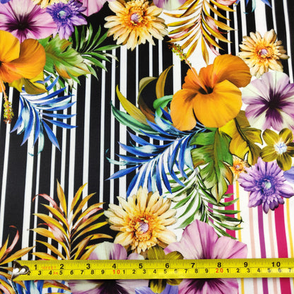 FS392 Aconite | Fabric | Dress making, dressmaking, elastane, fabric, fabrics, fashion fabric, floral, Flower, flowers, green, High Fashion, jersey, khaki, leggings, making, poly, polyester, scuba, sewing, skirt, Stretch, stretchy, Stripe, Stripes, Summer | Fabric Styles