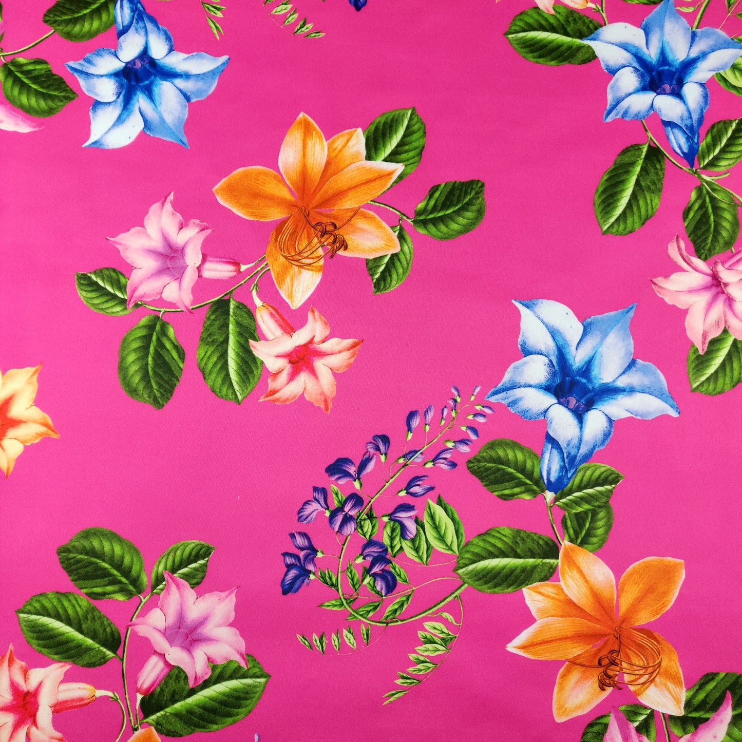 FS403 Fuchsia Floral | Fabric | Dress making, dressmaking, fabric, fabrics, fashion fabric, floral, Flower, flowers, Fuchsia, Fuscia, Fushchia, High Fashion, jersey, Pink, scuba, sewing, Summer | Fabric Styles