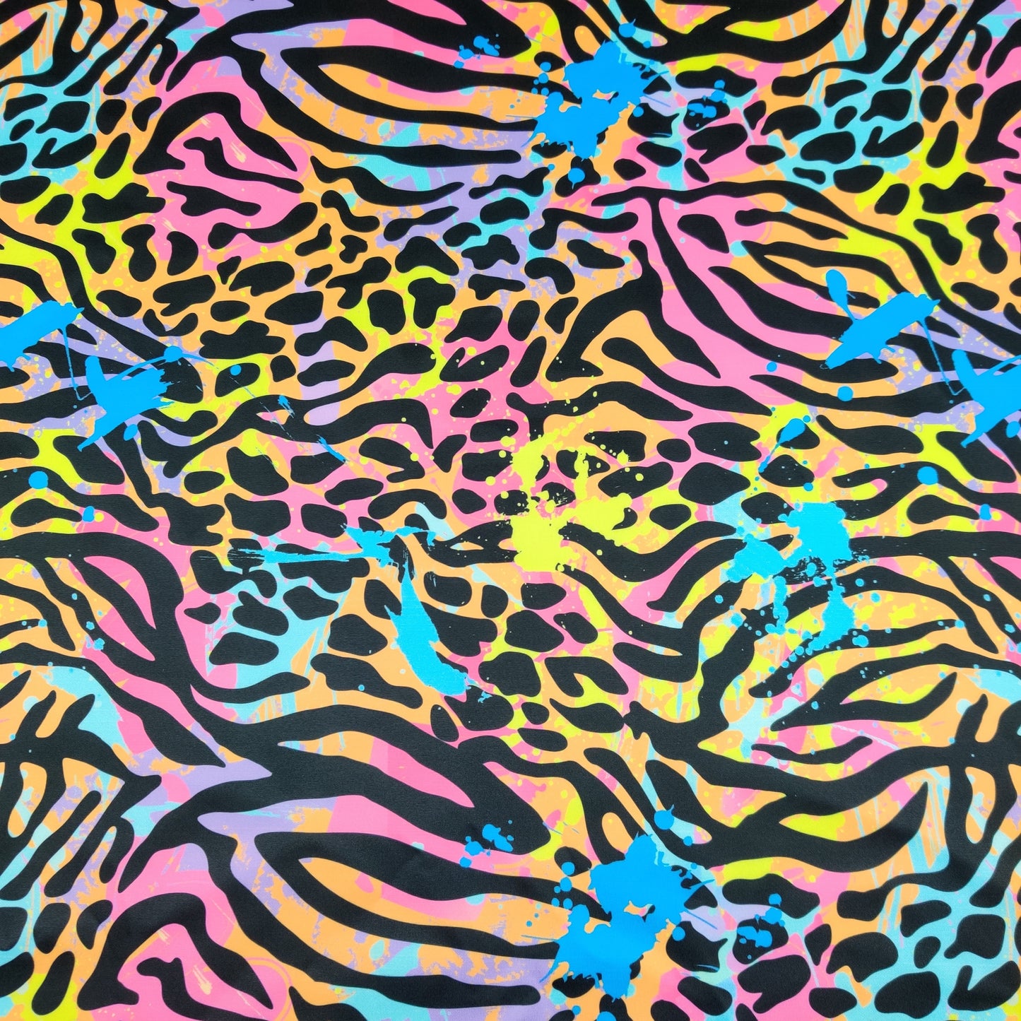 FS487 Zebra Paint Splat | Fabric | animal, fabric, Fs487, Multi Color, Multi Colour, Multicolor, Multicolored, Multicolour, paint, Scuba, spandex, splash, Swim, Swimwear, Tie Dye, zebra | Fabric Styles