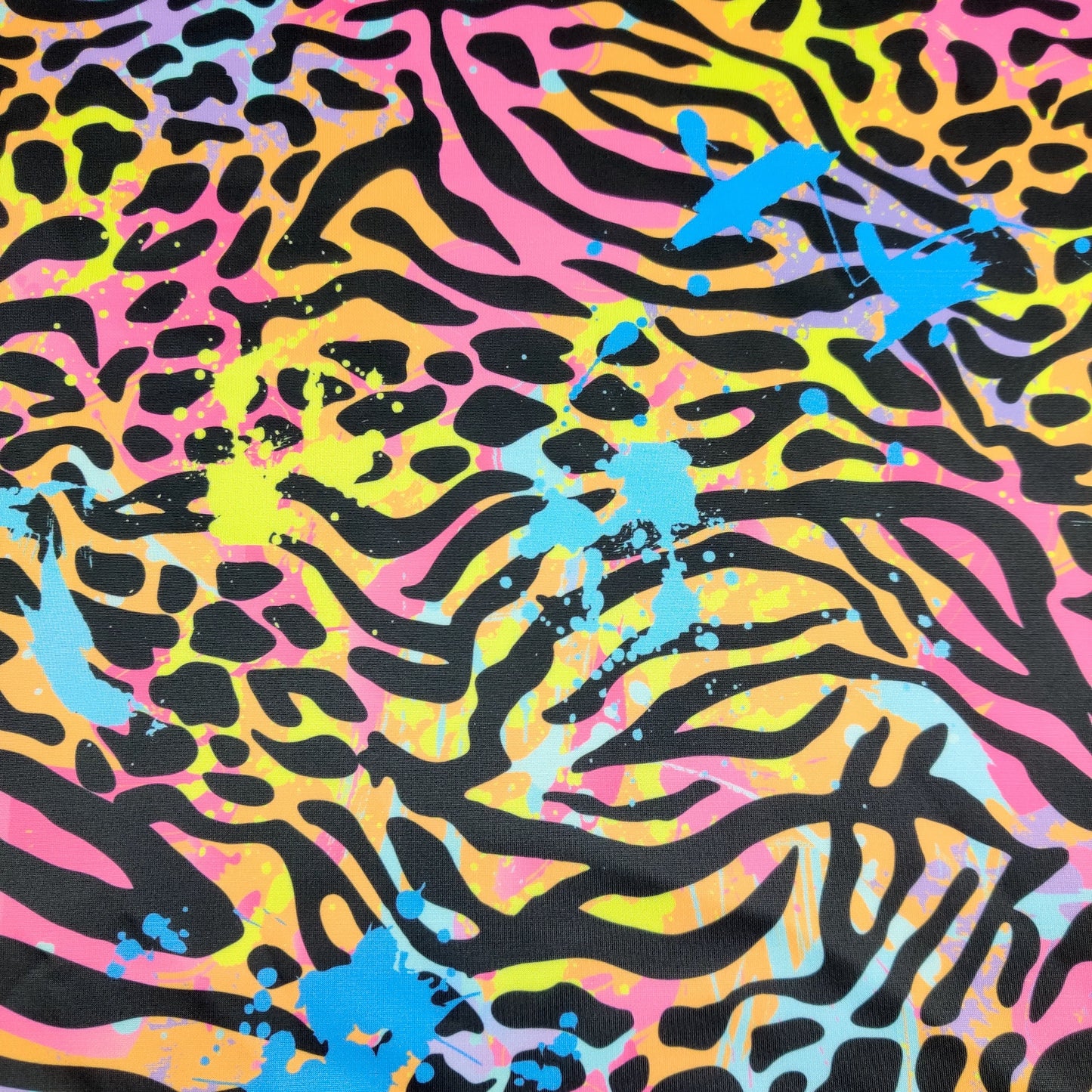 FS487 Zebra Paint Splat | Fabric | animal, fabric, Fs487, Multi Color, Multi Colour, Multicolor, Multicolored, Multicolour, paint, Scuba, spandex, splash, Swim, Swimwear, Tie Dye, zebra | Fabric Styles