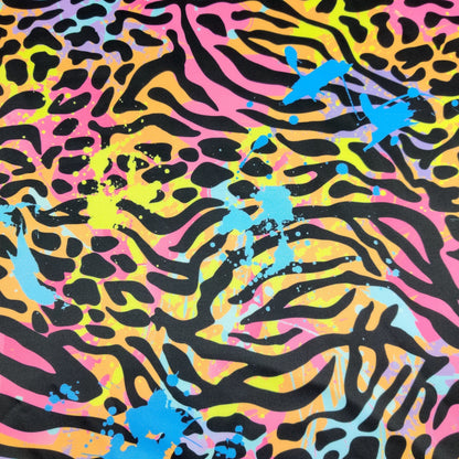 FS487 Zebra Paint Splat | Fabric | animal, fabric, Fs487, Multi Color, Multi Colour, Multicolor, Multicolored, Multicolour, paint, Scuba, spandex, splash, Swim, Swimwear, Tie Dye, zebra | Fabric Styles