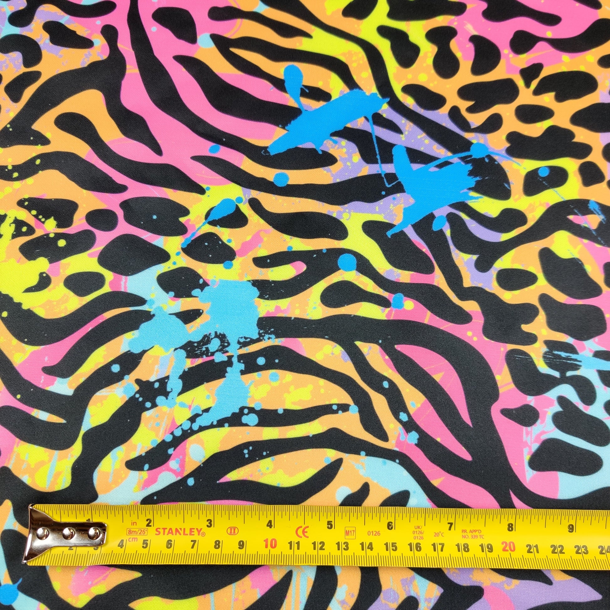 FS487 Zebra Paint Splat | Fabric | animal, fabric, Fs487, Multi Color, Multi Colour, Multicolor, Multicolored, Multicolour, paint, Scuba, spandex, splash, Swim, Swimwear, Tie Dye, zebra | Fabric Styles