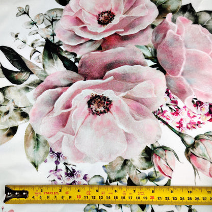 FS428 Pink Elegance | Fabric | drape, Fabric, fashion fabric, Floral, Flower, Flowers, Scuba, sewing, Stretchy | Fabric Styles