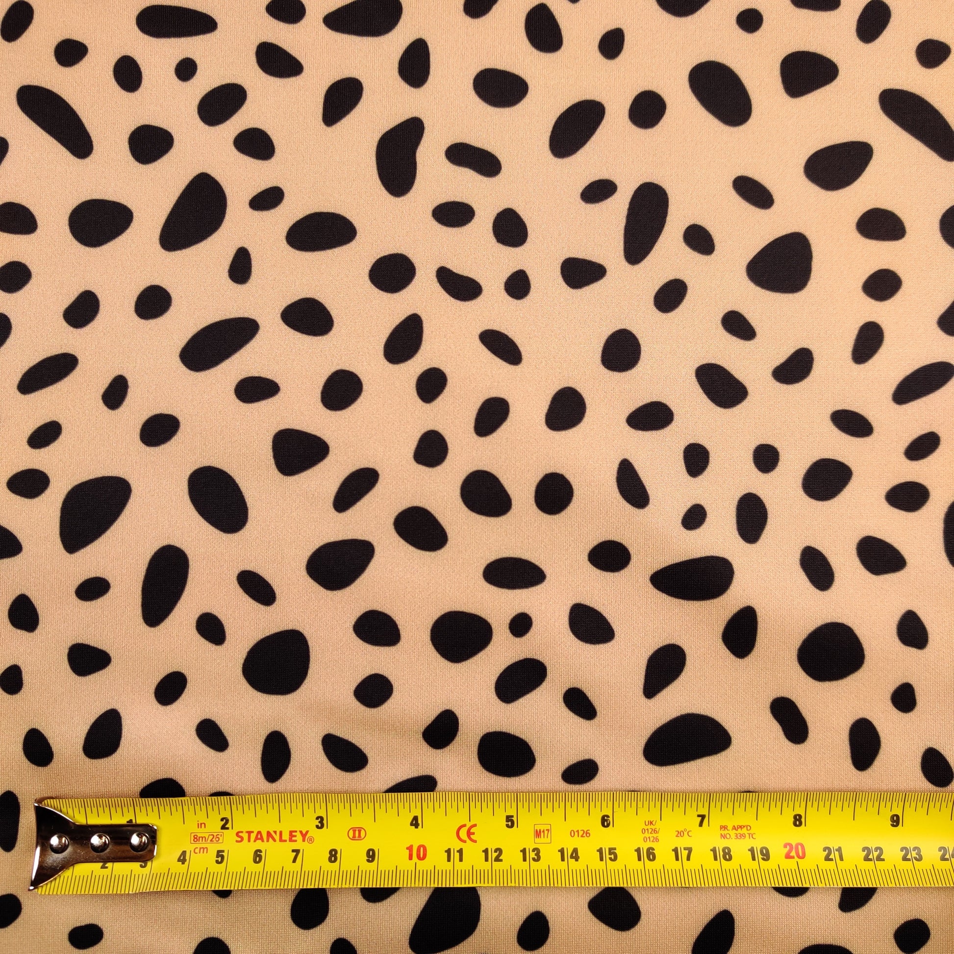 FS441 Dalmatian Spots | Fabric | Animal, Camel, Dalmatian, drape, Fabric, fashion fabric, Nude, Scuba, sewing, Spot, Spots, Stretchy | Fabric Styles