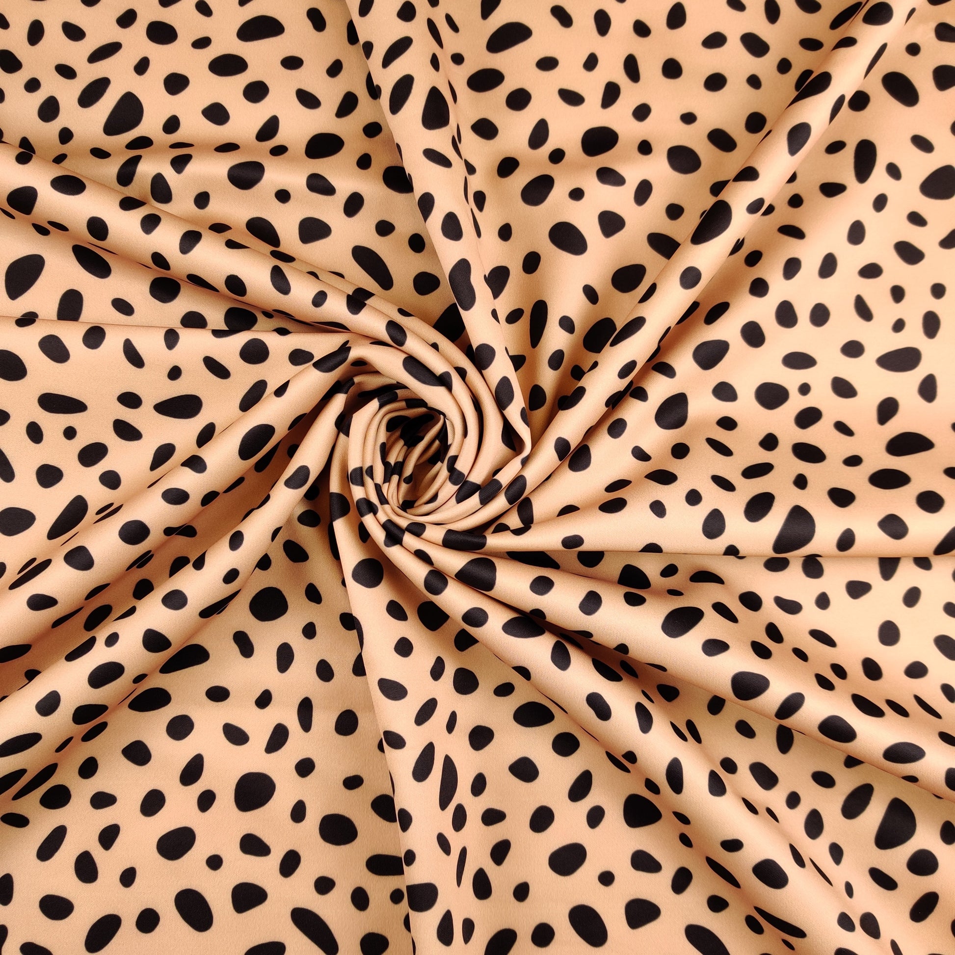 FS441 Dalmatian Spots | Fabric | Animal, Camel, Dalmatian, drape, Fabric, fashion fabric, Nude, Scuba, sewing, Spot, Spots, Stretchy | Fabric Styles