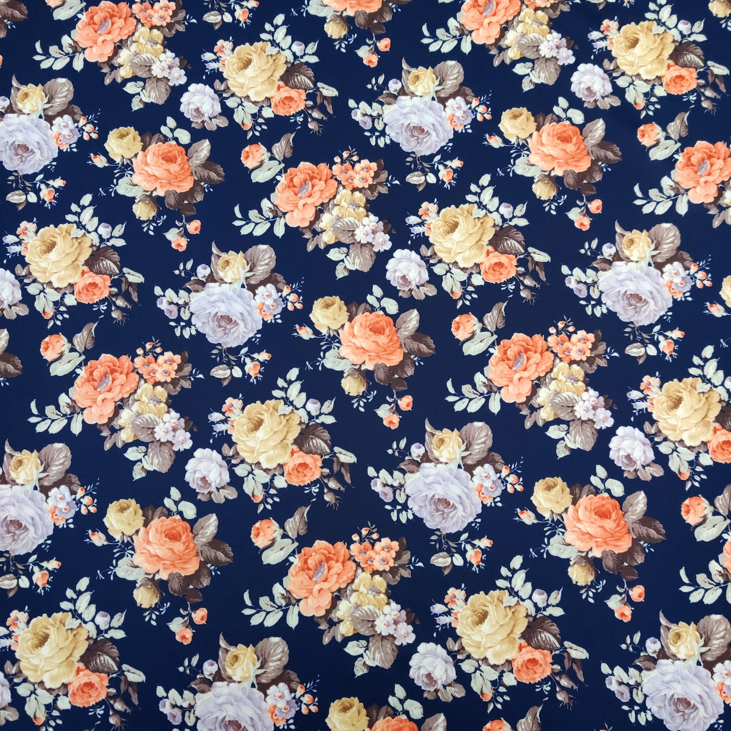 FS333_2 Navy Floral | crepe, Fabric, floral, interlock, Sale | Fabric Styles