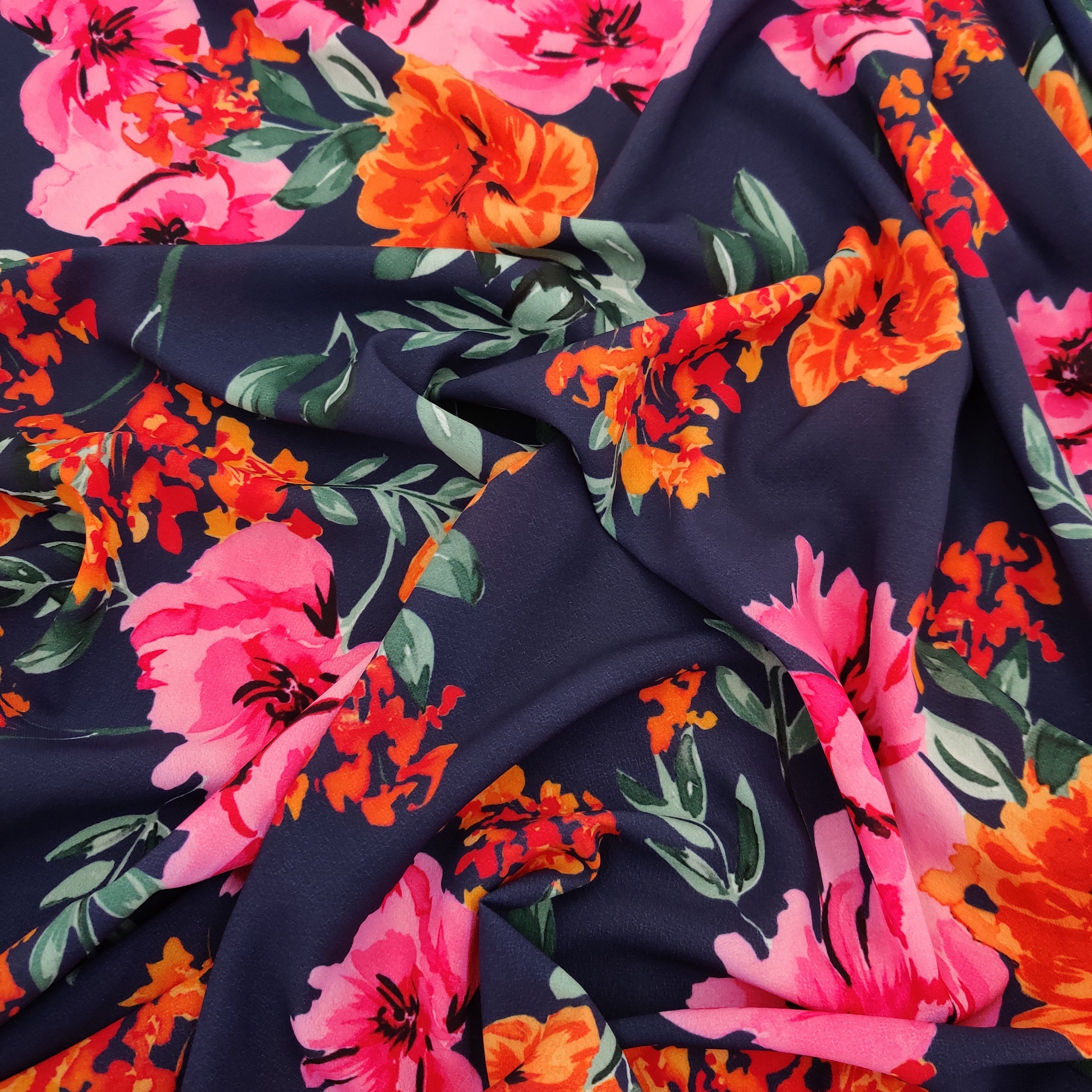 FS548 Navy Floral Fabric Styles