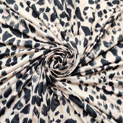 FS511 Blush Leopard  ITY Silky Stretch Knit Fabric Beige & Pink | Fabric | drape, Dress Fabric, Dress making, Dressmaking Fabric, Fabric, fashion fabric, Floral, ITY, making, Pink, Polyester, SALE, sewing | Fabric Styles