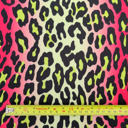 FS528 Neon Ombre Leopard | Fabric | animal, cheetah, Fabric, Leopard, lime, Neon, pink, polyester, spandex, yellow | Fabric Styles