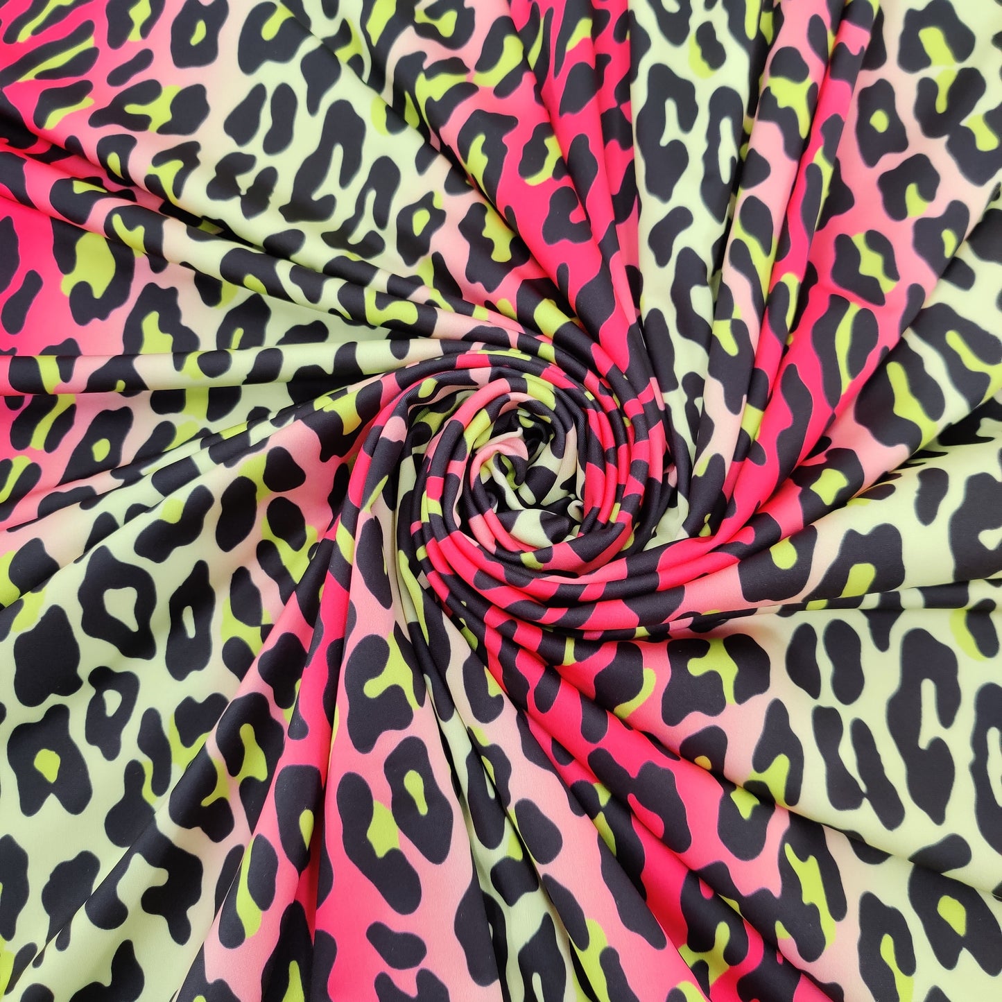 FS528 Neon Ombre Leopard | Fabric | animal, cheetah, Fabric, Leopard, lime, Neon, pink, polyester, spandex, yellow | Fabric Styles