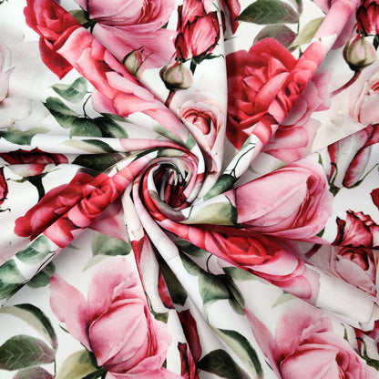 FS433 Rose World | Fabric | drape, Fabric, fashion fabric, Floral, Flower, Rose, Roses, Scuba, sewing, Stretchy | Fabric Styles