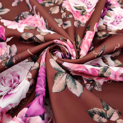 FS551 Maroon Floral | Fabric | brown, drape, Eagle, Fabric, fashion fabric, Floral, Flower, maroon, pink, Scuba, sewing, Stretchy | Fabric Styles