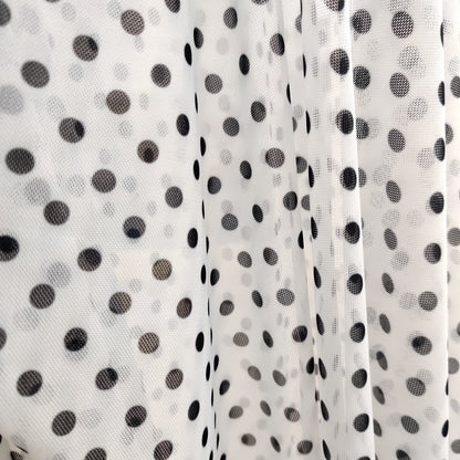 FS565 Spots | Fabric | black, dot, dots, drape, Fabric, fashion fabric, FS133, jersey, making, Power Mesh, Powermesh, SALE, sewing, spot, Spots, stretch, Stretchy, white | Fabric Styles