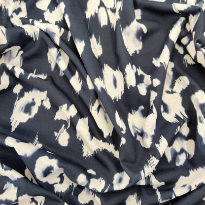 FS572 Monochrome Leopard | Fabric | Animal, Cheetah, Fabric, fashion fabric, Leopard, Navy, sewing, spun poly, Spun Polyester, Spun Polyester Elastane, Stretchy | Fabric Styles