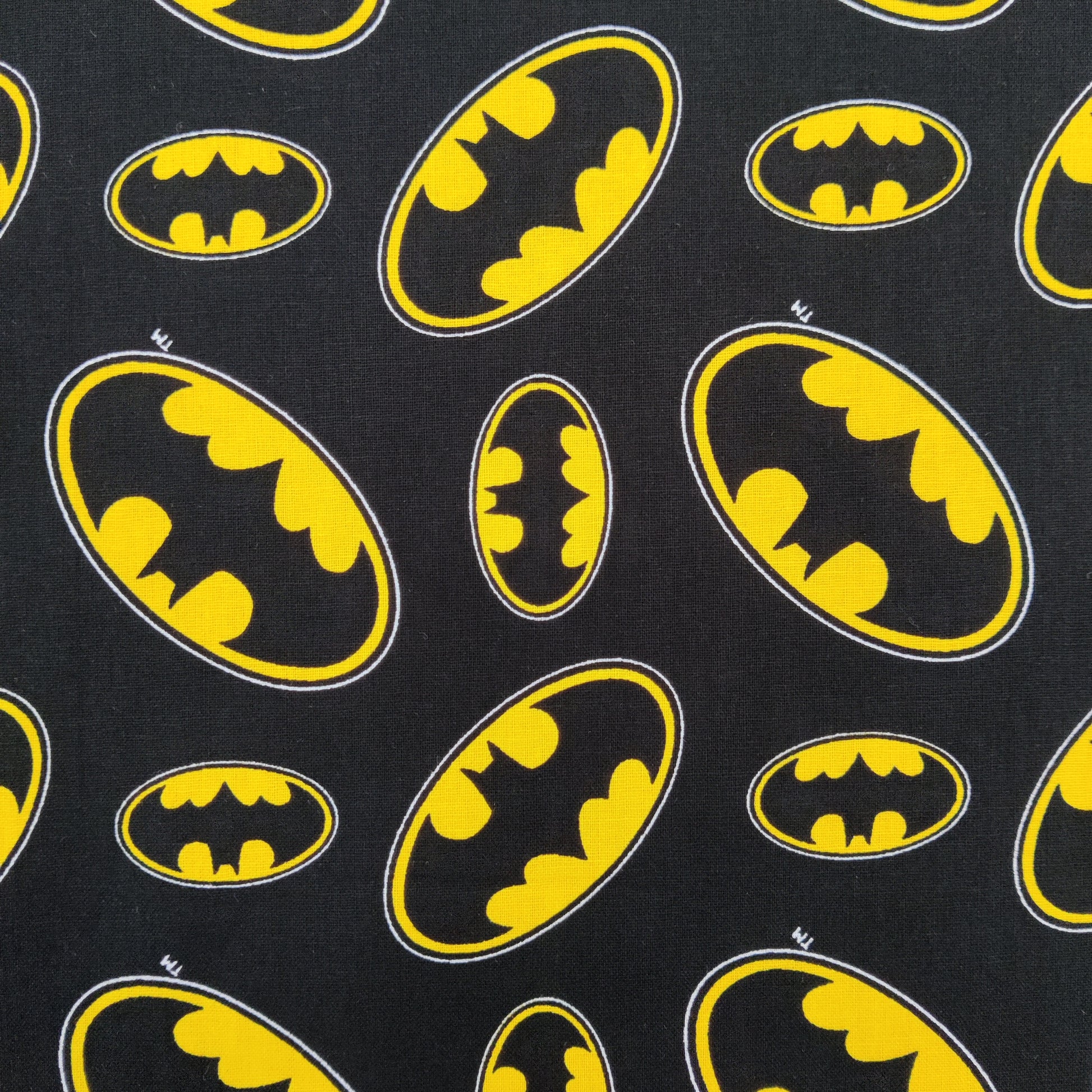 FS636_1 Batman Logo | Fabric | Batman, Brand, Branded, Children, Comic, Comics, Cotton, Cotton SALE, DC, Fabric, fashion fabric, Kids, Logo, making, sewing, Skirt | Fabric Styles