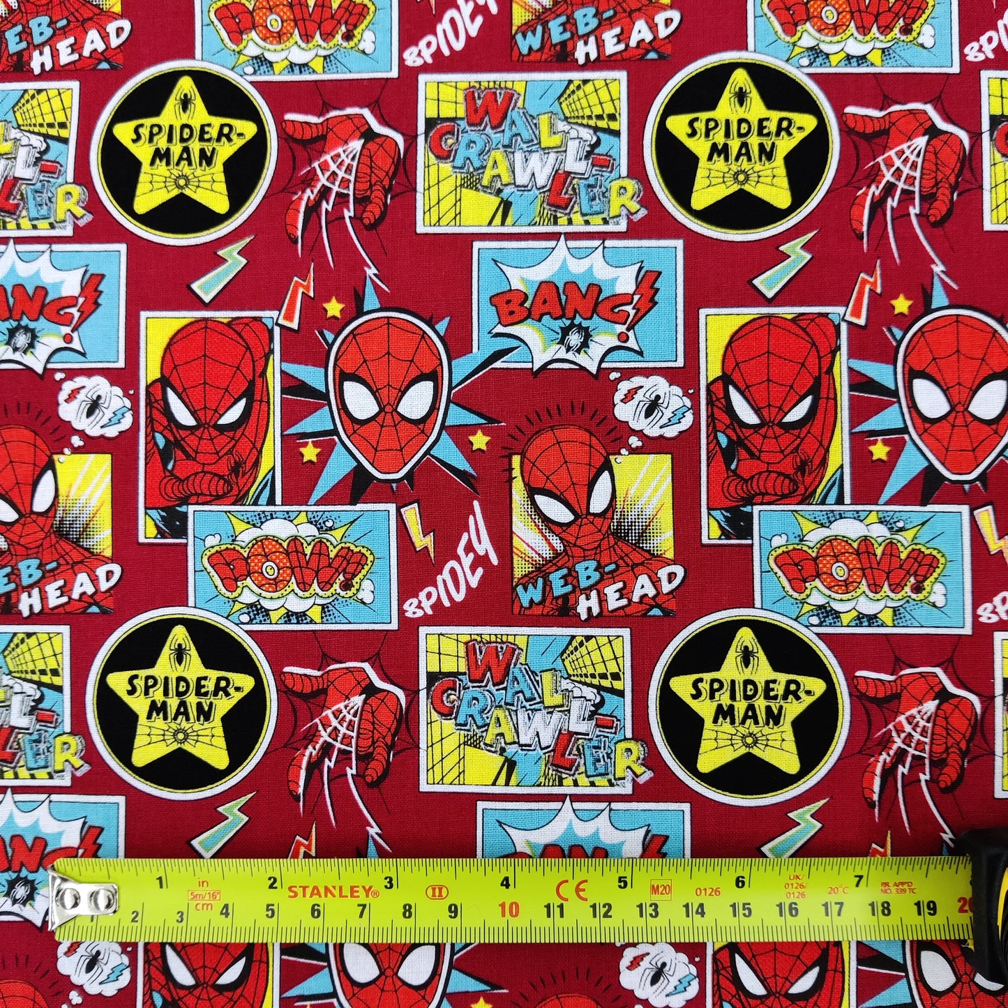 FS756_1 Spider-Man Red | Fabric | Black, Black Widow, Blue, Brand, Branded, Children, comic, comics, Cotton, Fabric, fashion fabric, Flash, hero, Kids, Light blue, logo, making, man, Marvel Comics, Spider, Spider Man, Spiderman, super, superhero | Fabric Styles