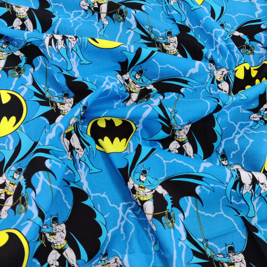 FS636_3 Batman Rope | Fabric | Batman, Blue, Brand, Branded, Children, comic, comics, Cotton, Cotton SALE, dc, drape, Fabric, fashion fabric, hero, Kids, Light blue, logo, making | Fabric Styles