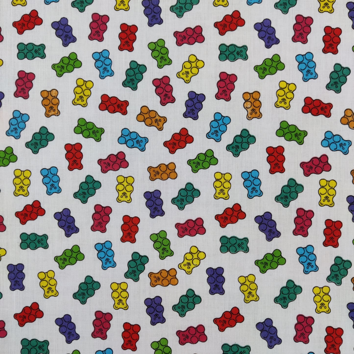 FS735 Colourful bears | Fabric | Animal, BEAR, Bears, Children, Colourful, drape, Fabric, fashion fabric, Gingerbread, Gingerbread man, Green, Kids, making, Multicolour, Poly, Poly Cotton, sale, sewing, Skirt, White | Fabric Styles