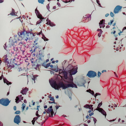 FS754 Ivory Floral | Fabric | Chain, Chains, drape, Fabric, fashion fabric, Floral, Flower, making, Peach, Peachy, Sale, sewing, Skirt | Fabric Styles