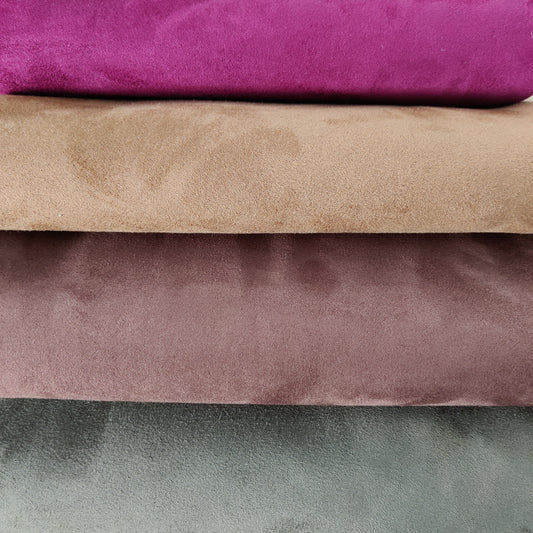 FS505 Scuba Suede Colours | Fabric | Black, drape, Fabric, fashion fabric, Khaki, Plain, Rose, Rust, Scuba Suede, sewing, Stretchy, suede, textured, Tobacco, Wine | Fabric Styles