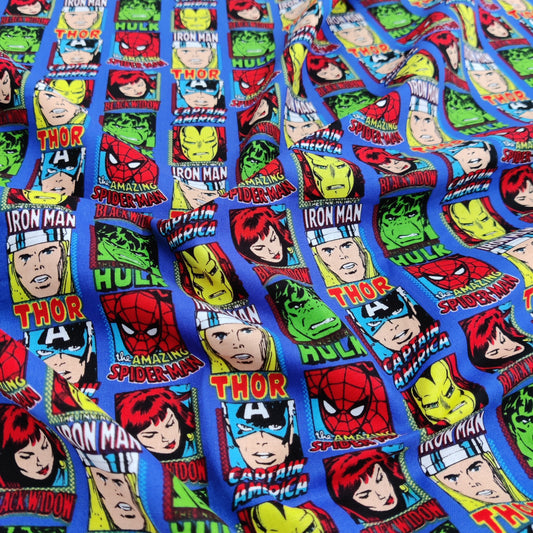 FS641_4 Marvel Comics | Fabric | Black, Black Widow, Blue, Brand, Branded, Children, comic, comics, Cotton, Fabric, fashion fabric, Flash, hero, Hulk, invincible, Iron, Iron Man, Kids, Light blue, logo, making, man, Marvel, Marvel Comics, Navy, Spider, Spider Man, Spiderman, super, superhero, The incredible hulk, the invincible, Thor, Villain, Widow | Fabric Styles