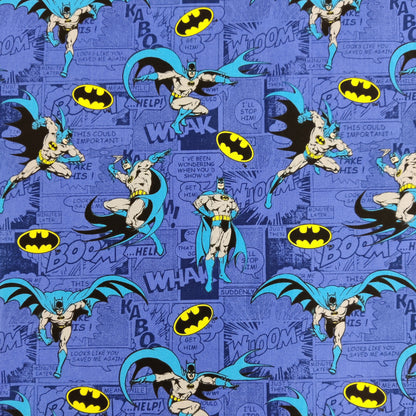 FS636_4 Batman Comics Blue Cotton | Fabric | Batman, Blue, Brand, Branded, Children, comic, comics, Cotton, Cotton SALE, dc, drape, Fabric, fashion fabric, hero, Kids, Light blue, logo, making, superhero | Fabric Styles