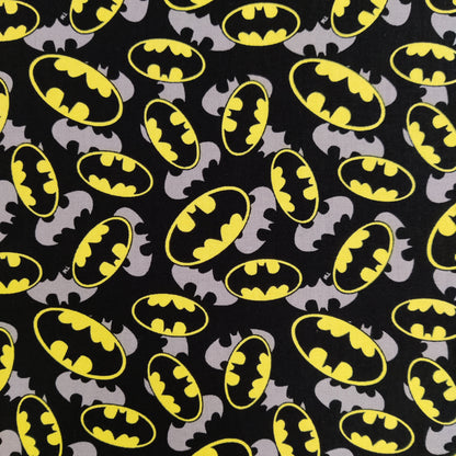 FS636_6 Batman Logo Comics Cotton | Fabric | Batman, Blue, Brand, Branded, Children, comic, comics, Cotton, Cotton SALE, dc, drape, Fabric, fashion fabric, hero, Kids, Light blue, logo, making, Pencil, superhero | Fabric Styles