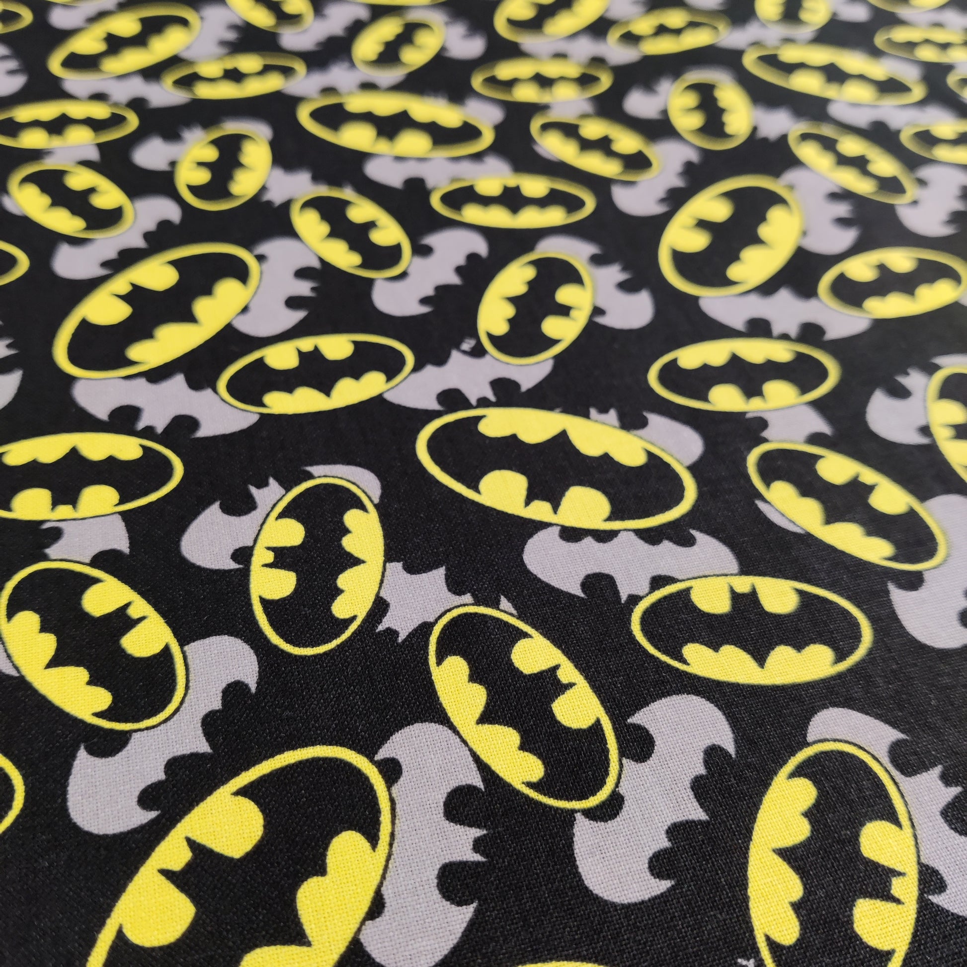 FS636_6 Batman Logo Comics Cotton | Fabric | Batman, Blue, Brand, Branded, Children, comic, comics, Cotton, Cotton SALE, dc, drape, Fabric, fashion fabric, hero, Kids, Light blue, logo, making, Pencil, superhero | Fabric Styles