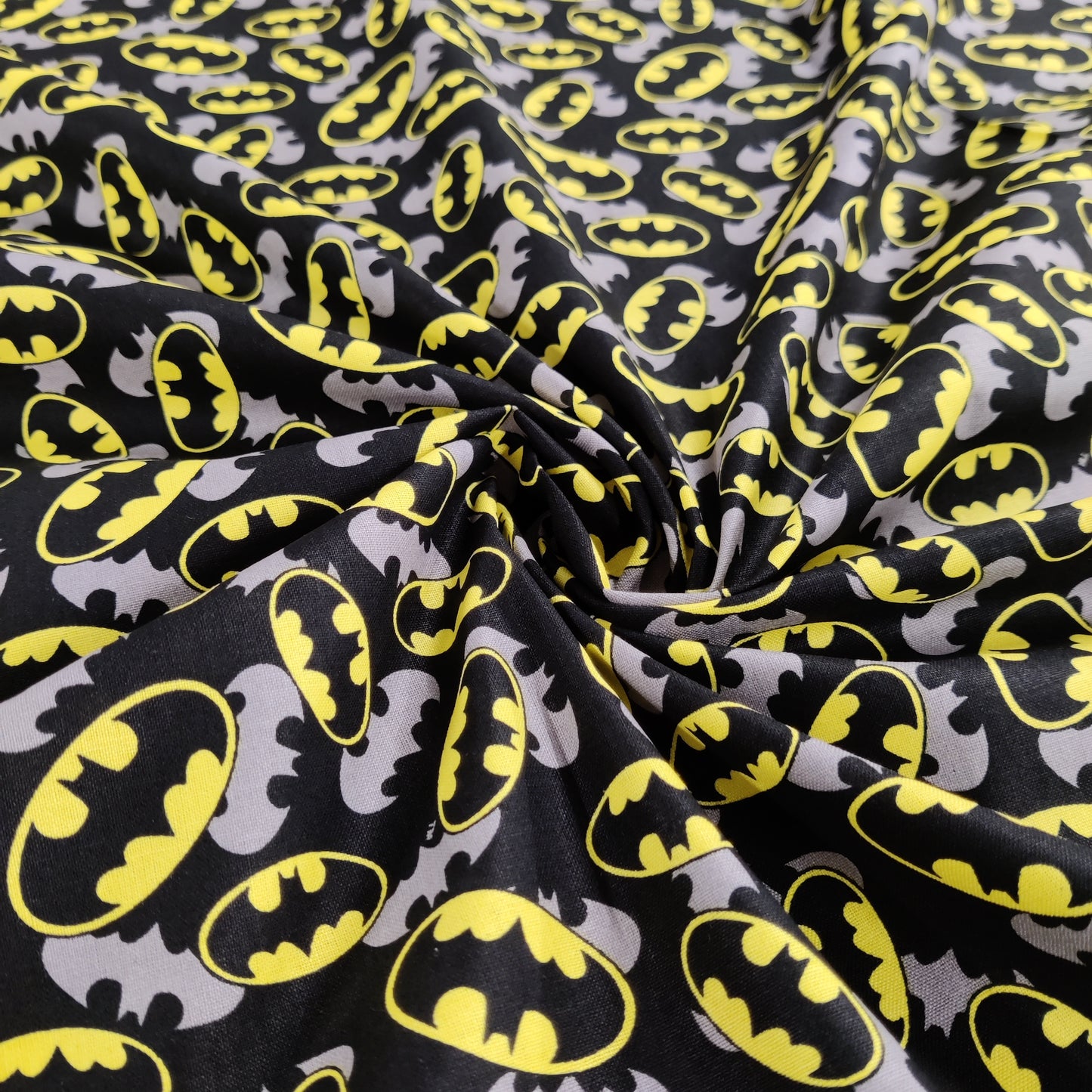 FS636_6 Batman Logo Comics Cotton | Fabric | Batman, Blue, Brand, Branded, Children, comic, comics, Cotton, Cotton SALE, dc, drape, Fabric, fashion fabric, hero, Kids, Light blue, logo, making, Pencil, superhero | Fabric Styles