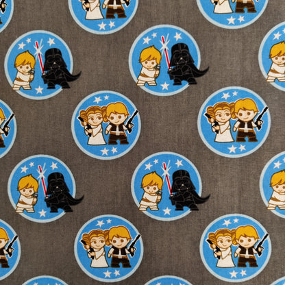 FS598_5 Star Wars Kawaii Duo Token Cotton | Fabric | Brand, Branded, Children, comic, Cotton, Darth, Darth Vader, Fabric, fashion fabric, Flash, Iron Man, Kids, logo, making, man, Navy, Star, Star Wars, Vader, War, Wars | Fabric Styles