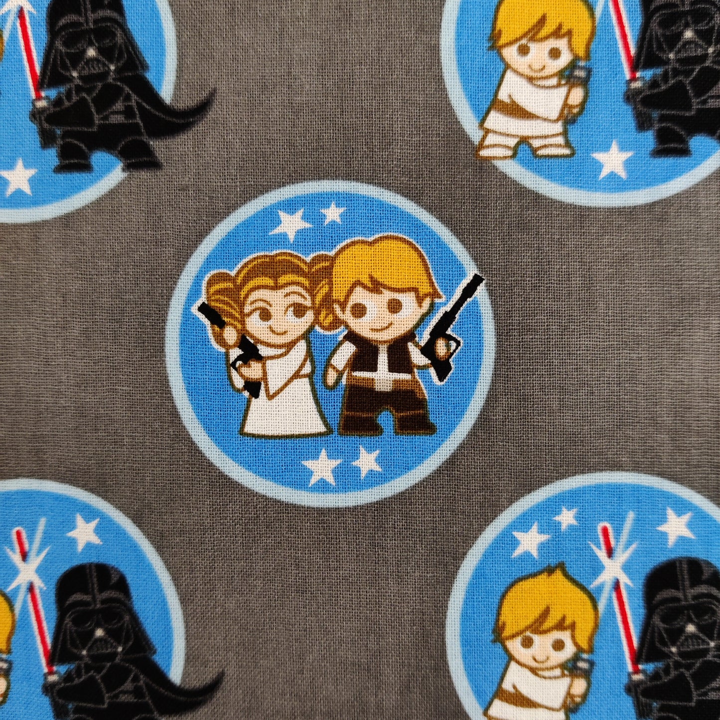 FS598_5 Star Wars Kawaii Duo Token Cotton | Fabric | Brand, Branded, Children, comic, Cotton, Darth, Darth Vader, Fabric, fashion fabric, Flash, Iron Man, Kids, logo, making, man, Navy, Star, Star Wars, Vader, War, Wars | Fabric Styles