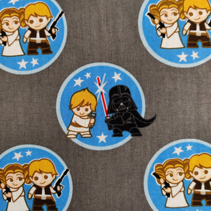 FS598_5 Star Wars Kawaii Duo Token Cotton | Fabric | Brand, Branded, Children, comic, Cotton, Darth, Darth Vader, Fabric, fashion fabric, Flash, Iron Man, Kids, logo, making, man, Navy, Star, Star Wars, Vader, War, Wars | Fabric Styles