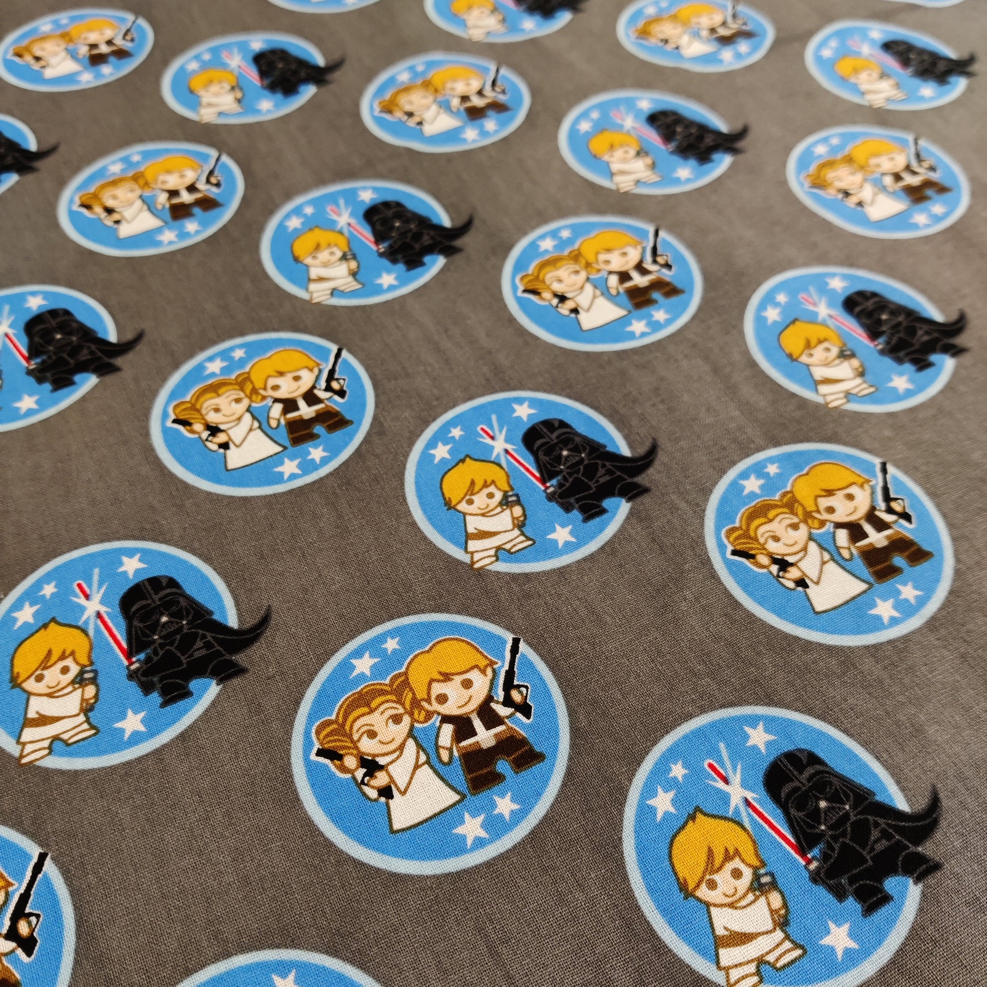 FS598_5 Star Wars Kawaii Duo Token Cotton | Fabric | Brand, Branded, Children, comic, Cotton, Darth, Darth Vader, Fabric, fashion fabric, Flash, Iron Man, Kids, logo, making, man, Navy, Star, Star Wars, Vader, War, Wars | Fabric Styles