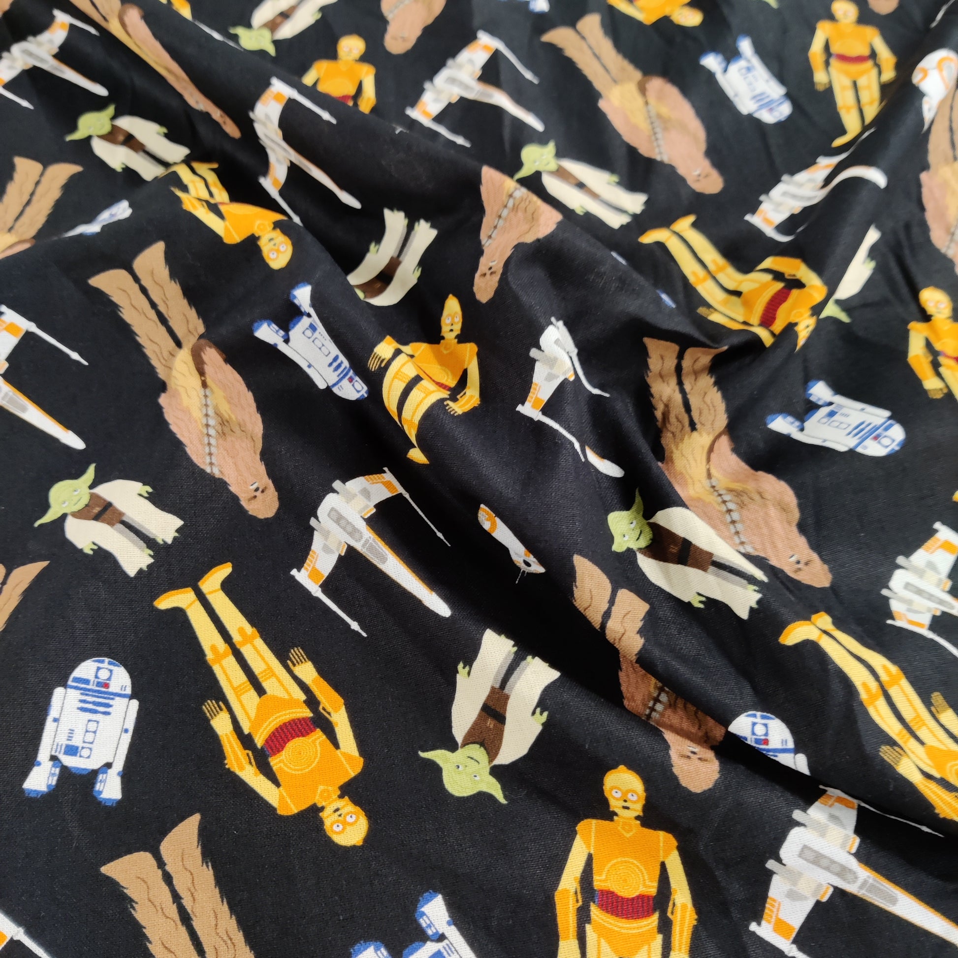 FS598_9 Star Wars Yoda Cotton | Fabric | Brand, Branded, Children, comic, Cotton, Cotton SALE, Darth, Darth Vader, Fabric, fashion fabric, Flash, Iron Man, Kids, logo, making, man, Navy, Star, Star Wars, Vader, War, Wars | Fabric Styles