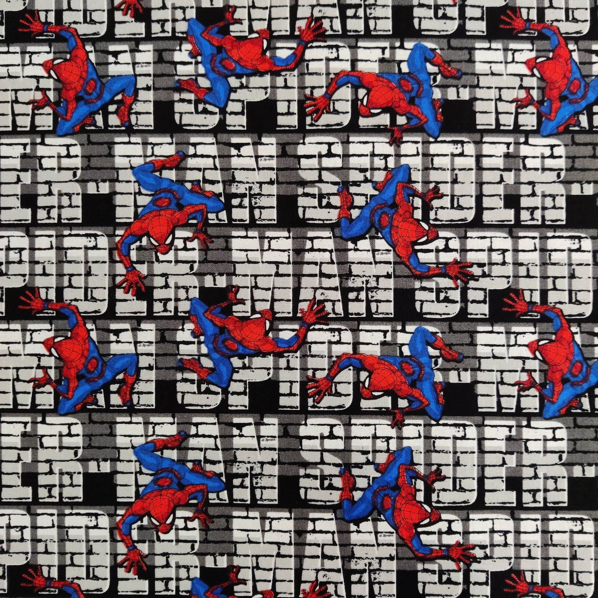 FS756_3 Spider-Man Wall Crawler Cotton | Fabric | Black, Black Widow, Blue, Brand, Branded, Children, comic, comics, Cotton, Cotton SALE, Fabric, fashion fabric, Flash, hero, Kids, Light blue, logo, making, man, Marvel Comics, Spider, Spider Man, Spiderman, super, superhero | Fabric Styles