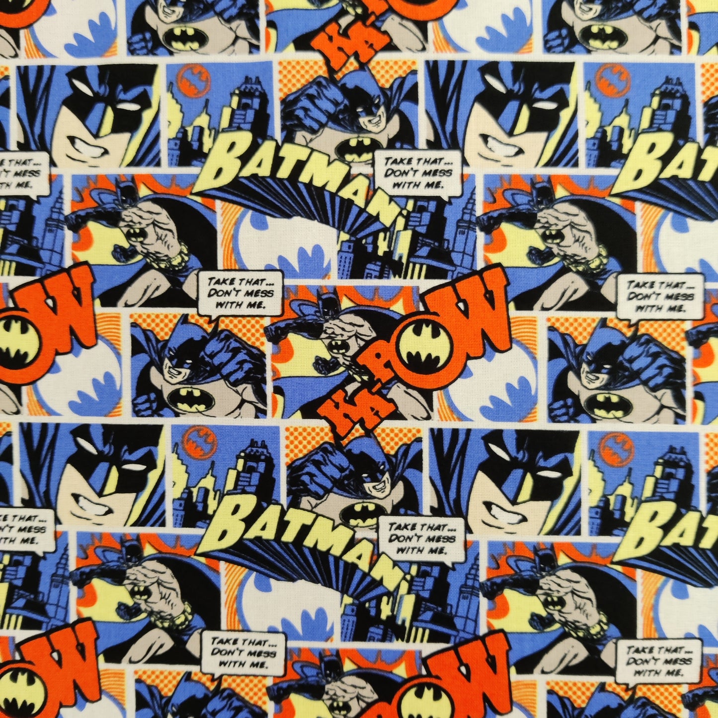 FS636_5 Batman Pop Comics Cotton | Fabric | Batman, Blue, Brand, Branded, Children, comic, comics, Cotton, Cotton SALE, dc, drape, Fabric, fashion fabric, hero, Kids, Light blue, logo, making, superhero | Fabric Styles