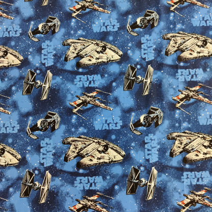 FS598_3 Star Wars Rebel Ships Blue Cotton | Fabric | Brand, Branded, Children, comic, Cotton, Darth, Darth Vader, Fabric, fashion fabric, Flash, Iron Man, Kids, logo, making, man, Navy, Star, Star Wars, Vader, War, Wars | Fabric Styles