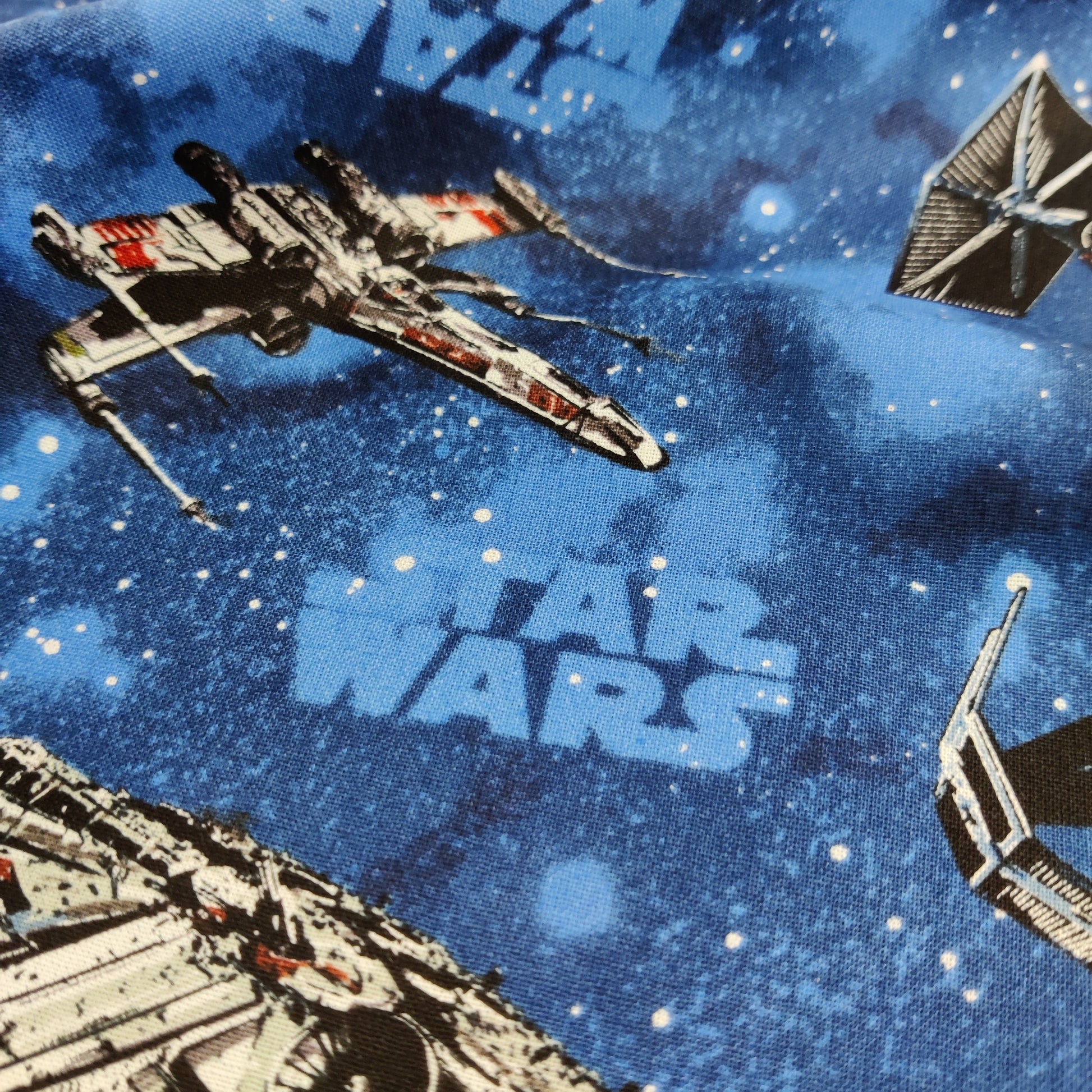 FS598_3 Star Wars Rebel Ships Blue Cotton | Fabric | Brand, Branded, Children, comic, Cotton, Darth, Darth Vader, Fabric, fashion fabric, Flash, Iron Man, Kids, logo, making, man, Navy, Star, Star Wars, Vader, War, Wars | Fabric Styles