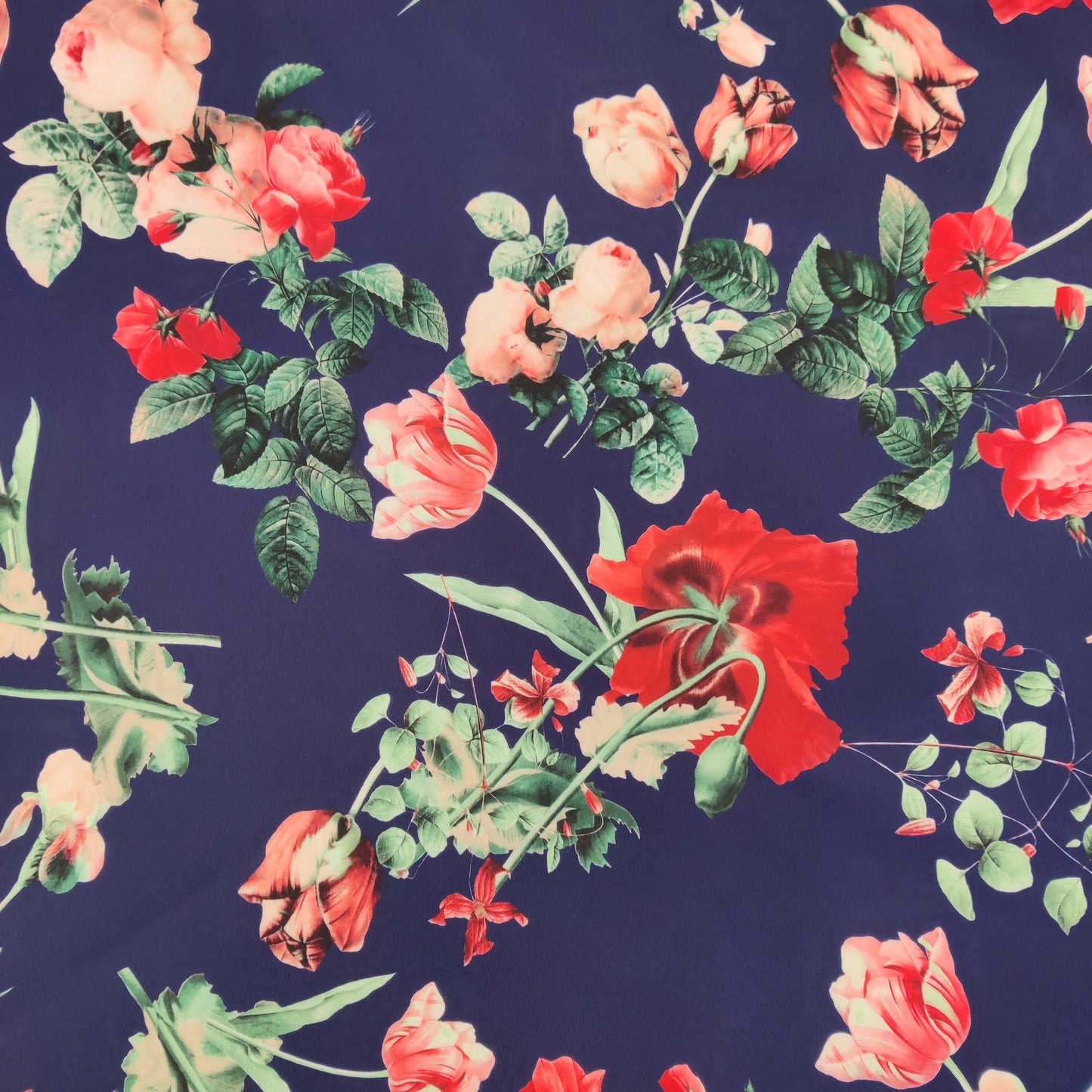 FS1045 Navy Floral Stretch Knit Fabric Navy | Fabric | Fabric, fashion fabric, Floral, making, Navy, Sale, Scuba, sewing, stretch, Stretchy | Fabric Styles