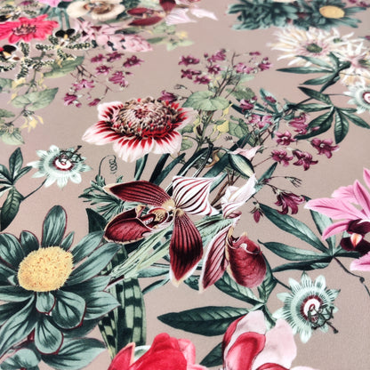 FS833 Mocca Floral | Fabric | fabric, Flower, jersey, Mink, Mocca, scuba, stretch, Taupe | Fabric Styles