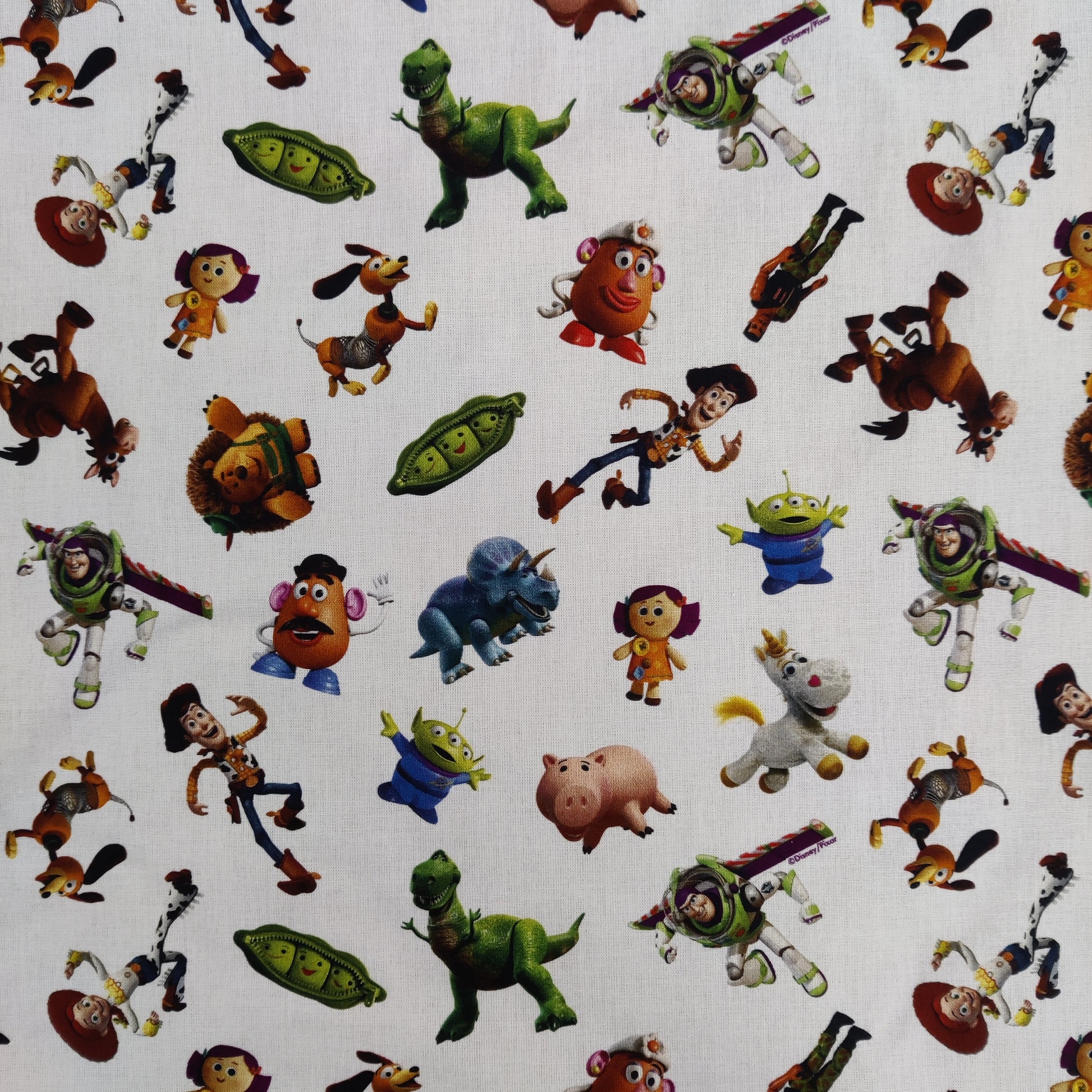 FS764_2 Disney Toy Story | Fabric | blue, Brand, Branded, Buzz, Buzz lighter, Children, Cotton, Disney, drape, elsa, Fabric, fashion fabric, Kids, Light blue, making, sewing, Skirt, snowman, Toy Story, Woody | Fabric Styles