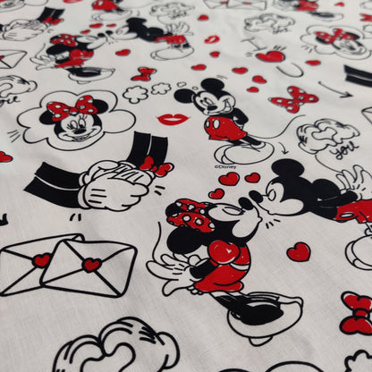 FS760_3 Disney Love Letters | Fabric | blue, Brand, Branded, Children, Cotton, Denim, Disney, drape, Fabric, fashion fabric, Kids, Letters, Light blue, Love, making, Mermaid, Mickey, Mickey mouse, Minnie, Minnie Mouse, Mouse, Pink, sewing, Skirt, Stripe | Fabric Styles